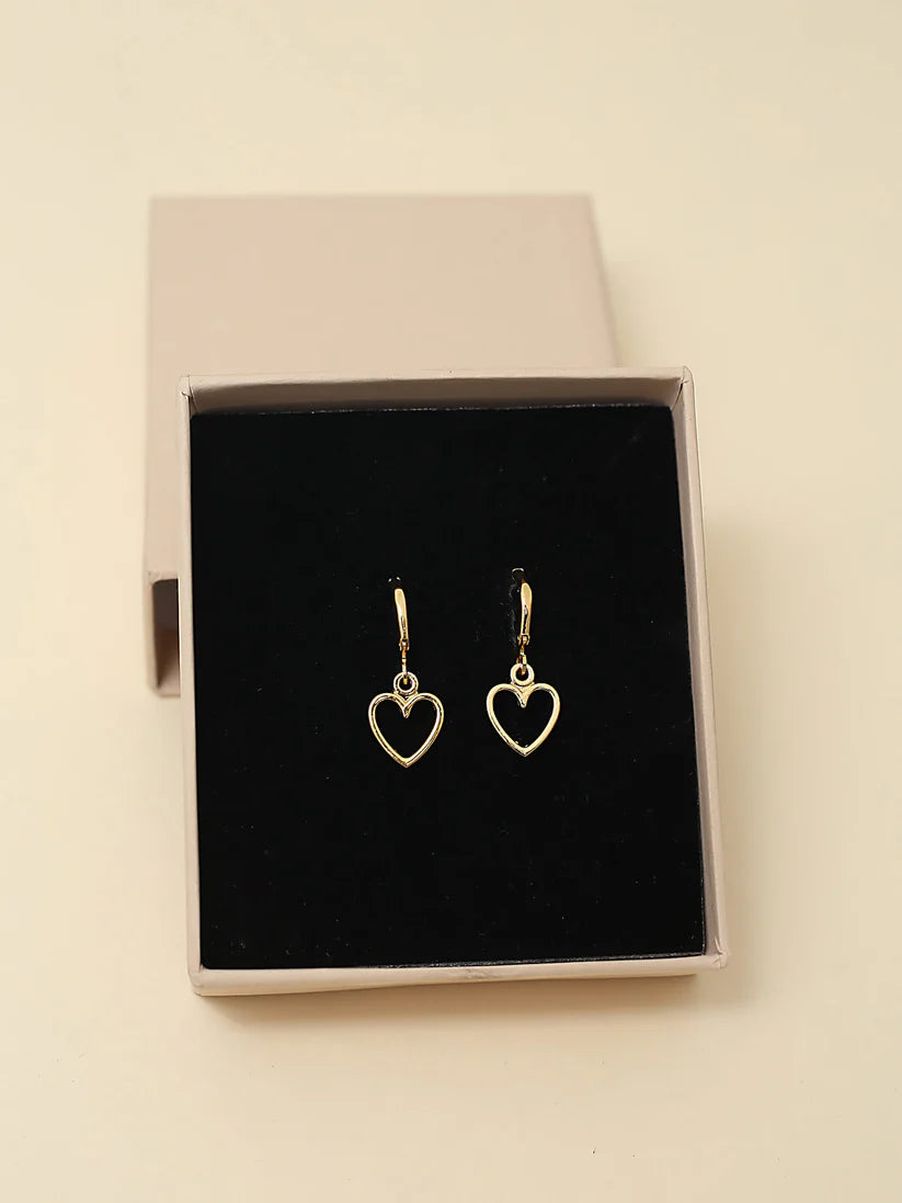 Gold Heart Hoop Earrings NVR-0338