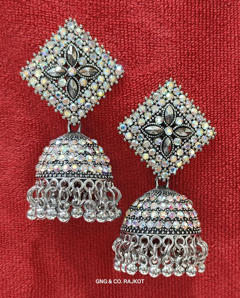 Silver Jhumka Earrings NVR-0023