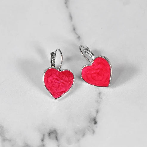 Heart-Shaped Red Earrings NVR-0033