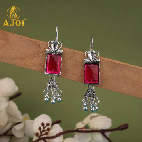 Ethnic Silver-Plated Earrings Set NVR-0062