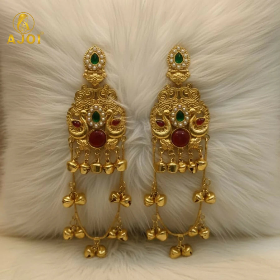 Traditional Gold-Plated Jhumka Earrings NVR-0080