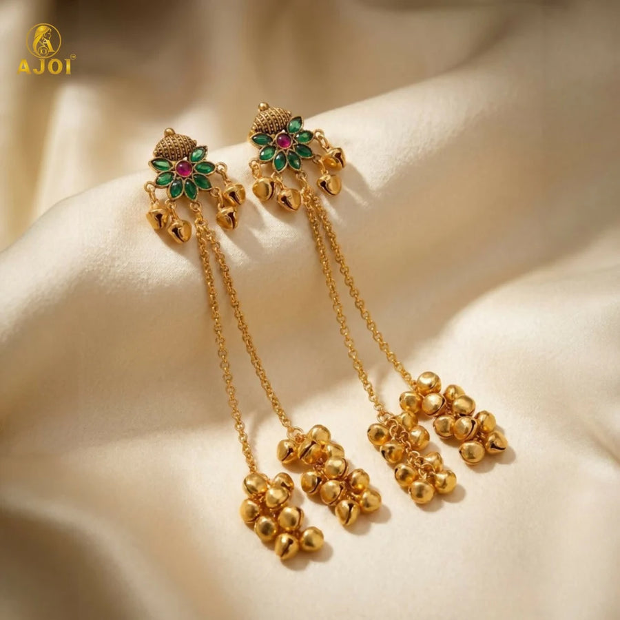Traditional Gold Plated Jhumka Earrings NVR-0081