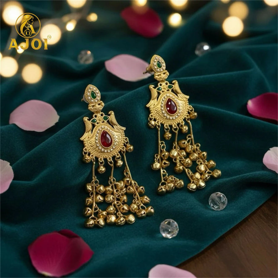 Traditional Gold Plated Chandbali Earrings NVR-0090