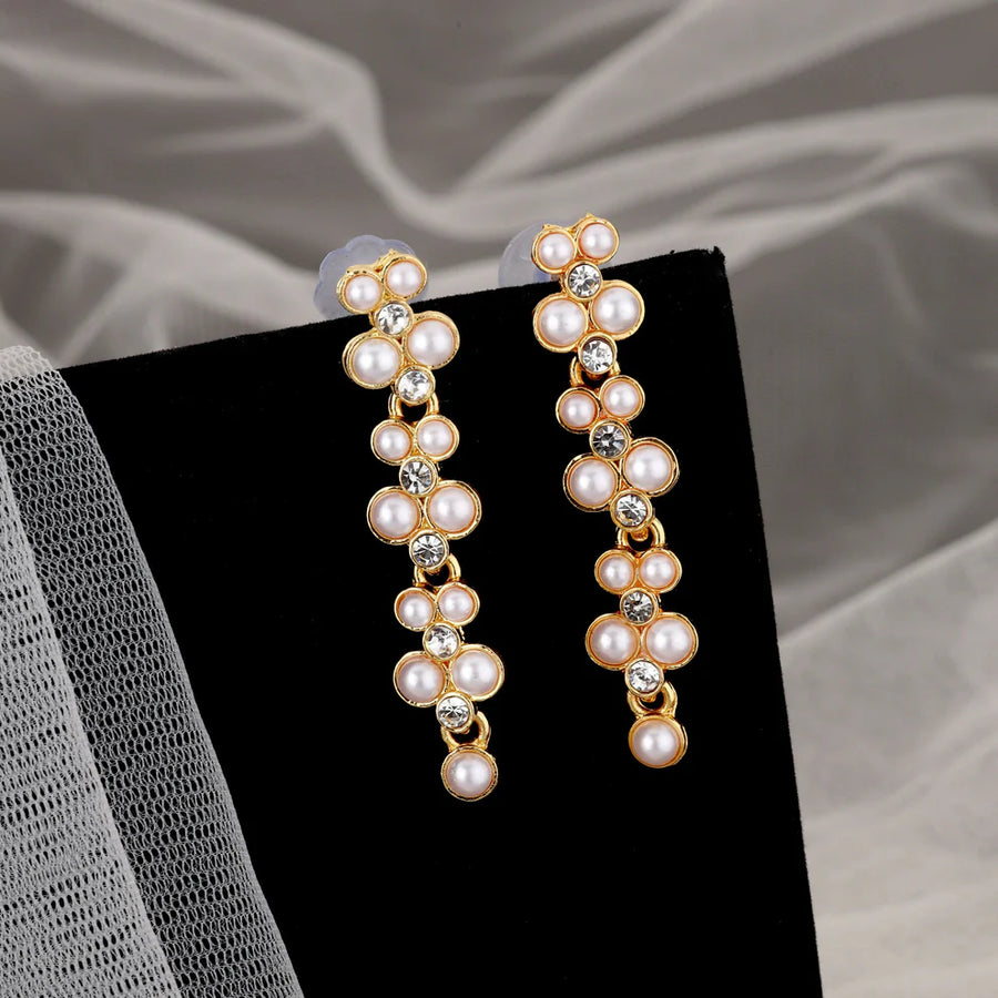 Elegant Pearl Gold Necklace Set NVR-0129