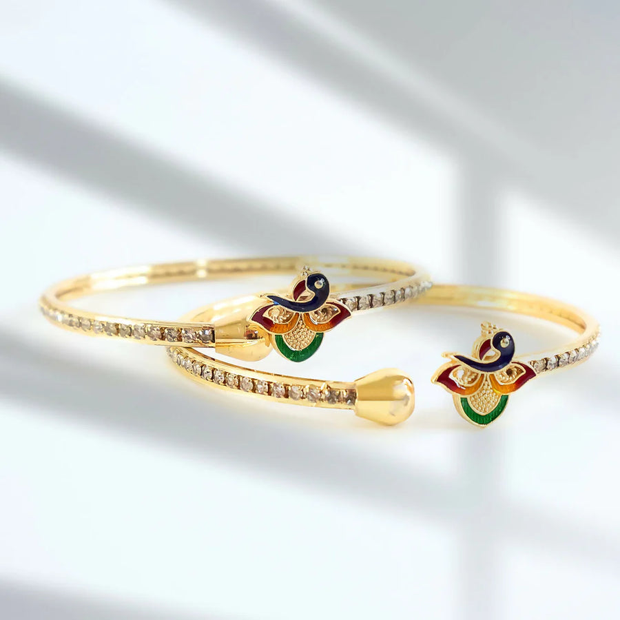 Elegant Gold-Plated Bangles NVR-0154