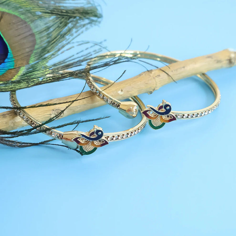 Elegant Gold-Plated Bangles NVR-0154