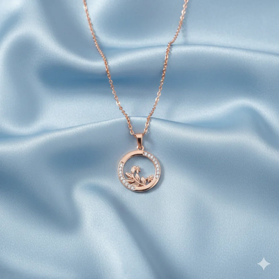 Rose Gold Swan Pendant Necklace NVR-0166