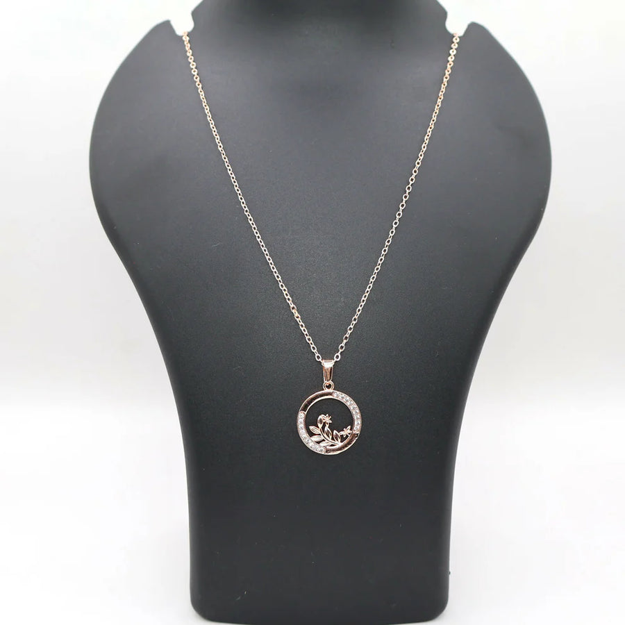 Rose Gold Swan Pendant Necklace NVR-0166