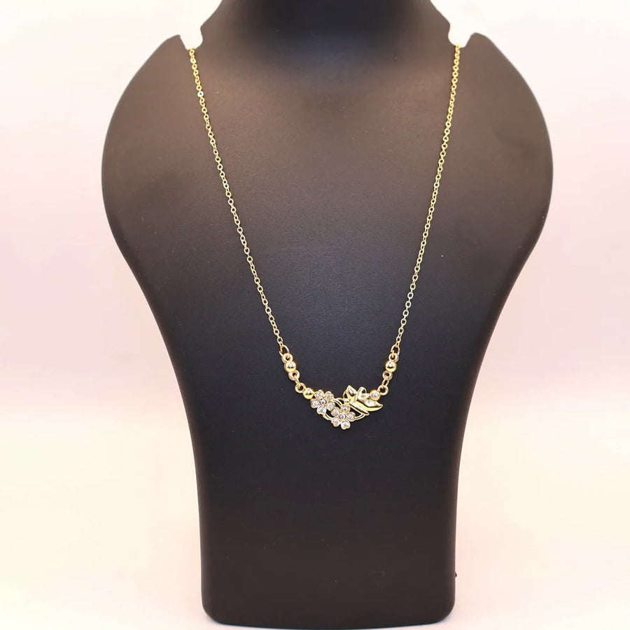 Floral Gold Pendant Necklace NVR-0173