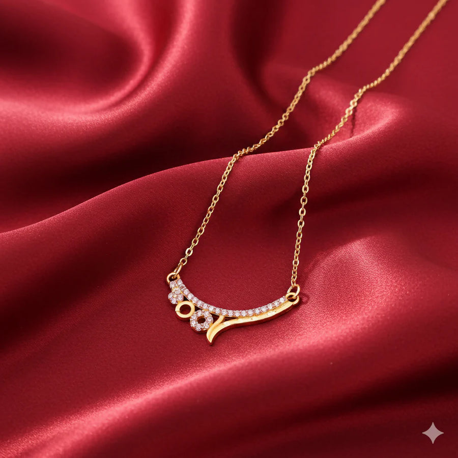 Elegant Gold Diamond Necklace NVR-0181