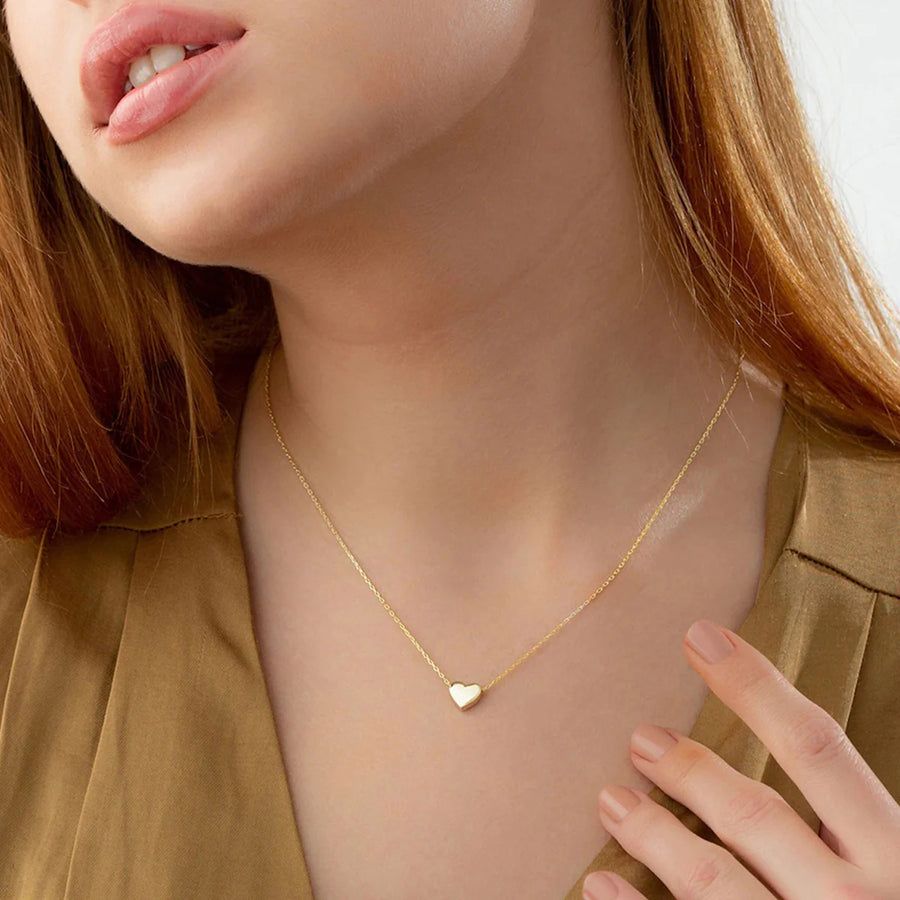 Gold Heart Pendant Necklace NVR-0235