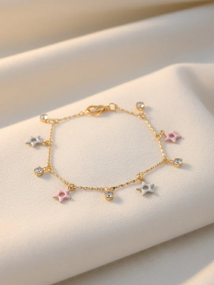 Gold-Plated Star Charm Bracelet NVR-0307