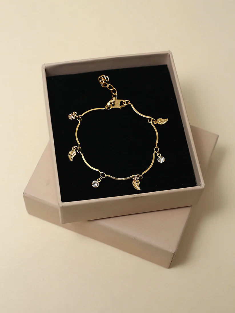 Gold Leaf Charm Bracelet NVR-0311