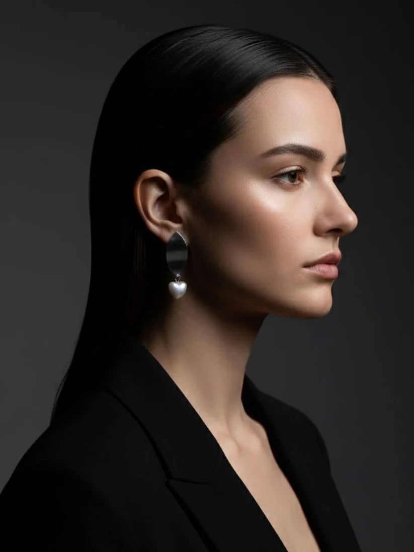 Elegant Silver Leaf Earrings NVR-0360