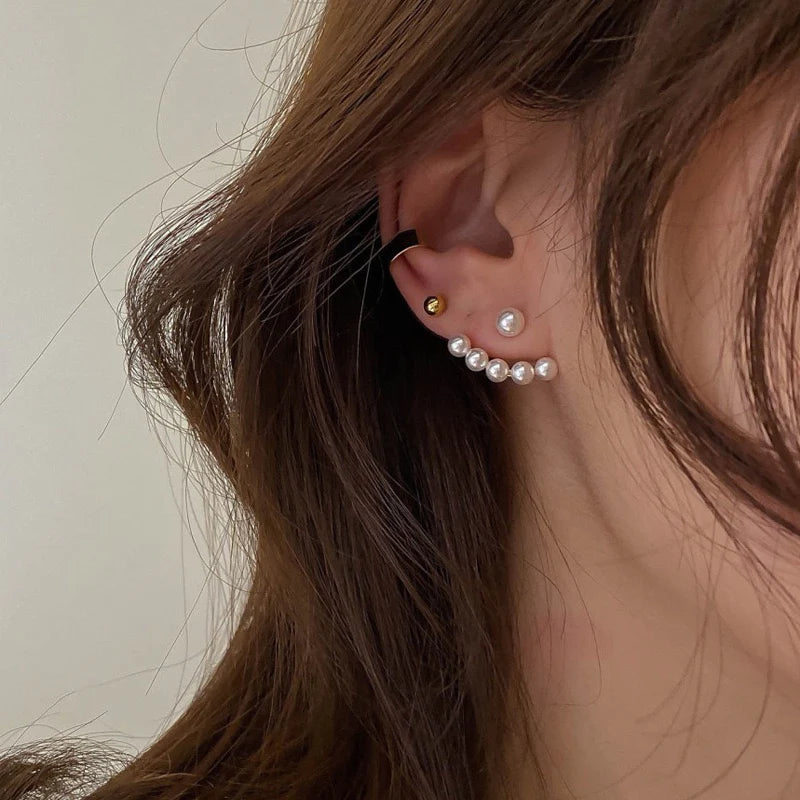 Elegant Pearl Cluster Earrings NVR-0392