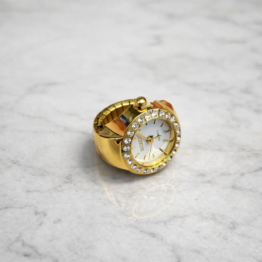 Diamond Dream – Ultra-Luxury Full Iced-Out Gold Ring Watch NVR-0427