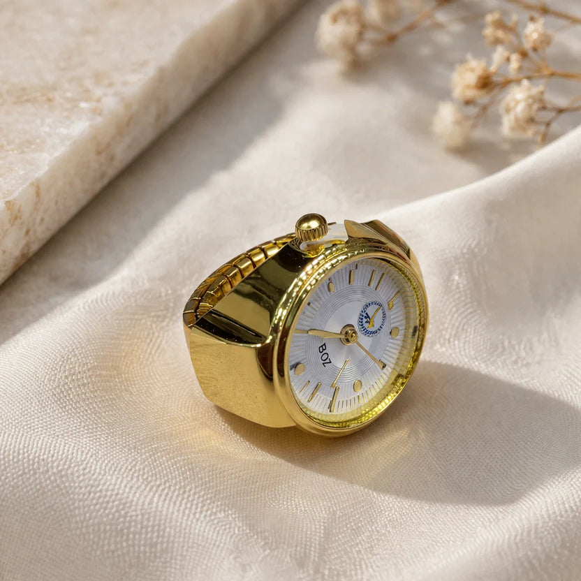 Retro Vogue – Premium Square Dial Gold Statement Ring Watch NVR-0429