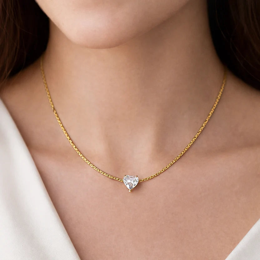 Luxury Crystal Heart Necklace NVR-0468