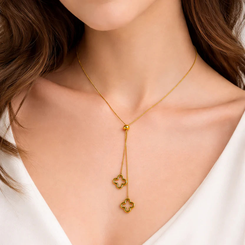 Amore Gold Beaded Heart Necklace NVR-0476