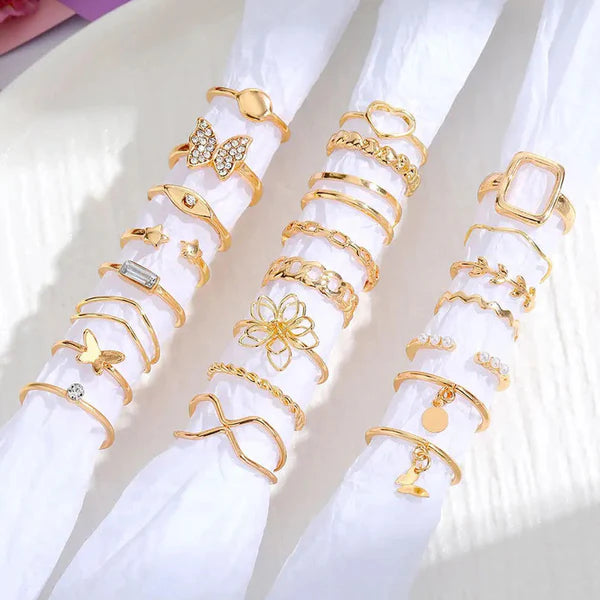The Golden Everything — Mega Gold Stack Ring Set NVR-0520