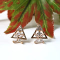 Geometric Crystal Stud Earrings - NVR-0003