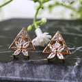 Geometric Crystal Stud Earrings - NVR-0003