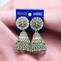 Stylish Silver Tone Jhumka Earrings NVR-0010