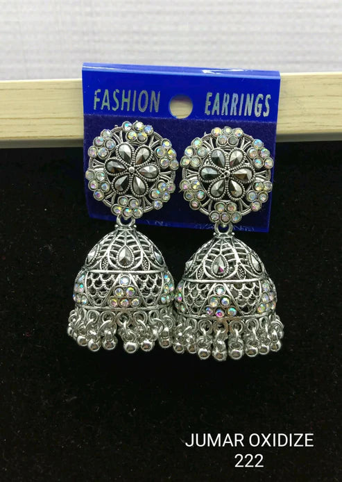 Oxidized Jhumka Earrings NVR-0011