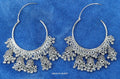 Silver Oxidized Hoop Earrings NVR-0018