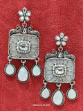 Ethnic Silver-Plated Chandbali Earrings NVR-0022
