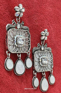 Ethnic Silver-Plated Chandbali Earrings NVR-0022