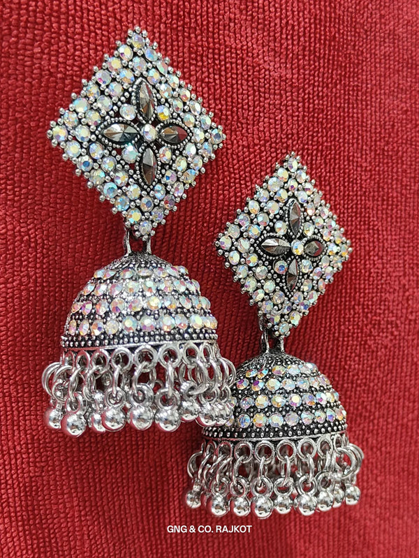 Silver Jhumka Earrings NVR-0023
