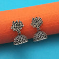 Oxidized Silver Jhumka Earring Set NVR-0030