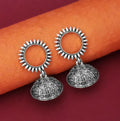 Oxidized Silver Jhumka Earring Set NVR-0030