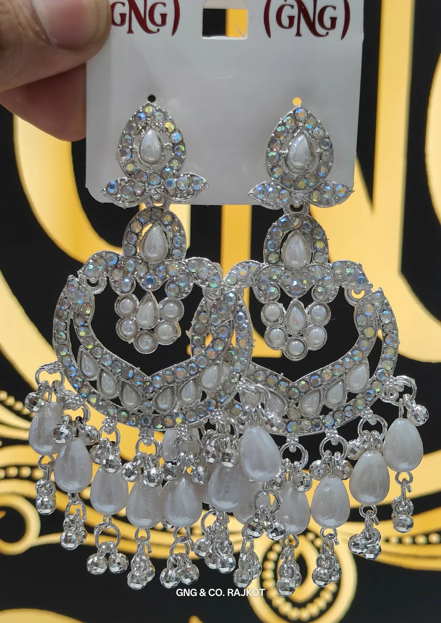 Traditional Kundan Chandbali Earrings NVR-0032