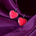 Heart-Shaped Red Earrings NVR-0033
