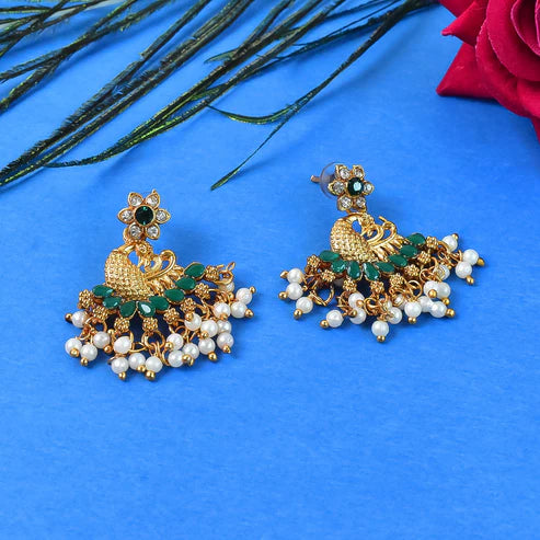 Peacock Design Earrings NVR-0037