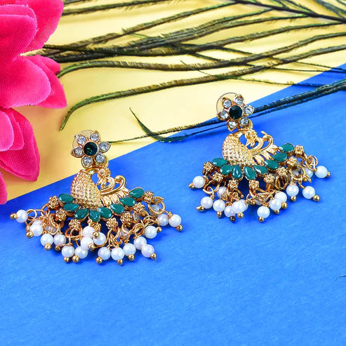 Peacock Design Earrings NVR-0037