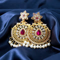 Antique Gold-Plated Chandbali Earrings NVR-0039