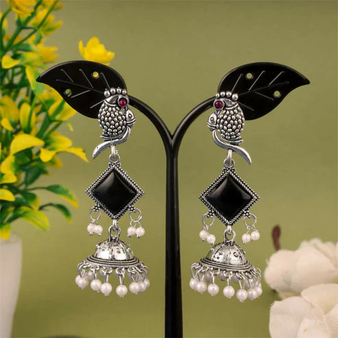 Oxidized Jhumka Earrings NVR-0041