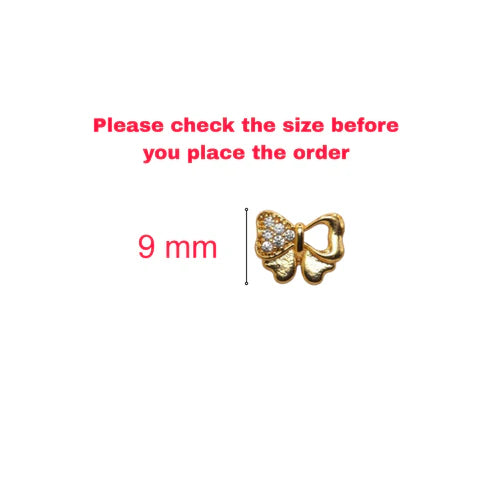 Gold Bow Stud Earrings NVR-0042