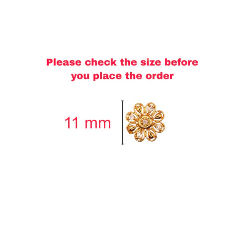 Gold Floral Stud Earrings NVR-0044