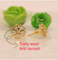Gold Flower Stud Earrings NVR-0047
