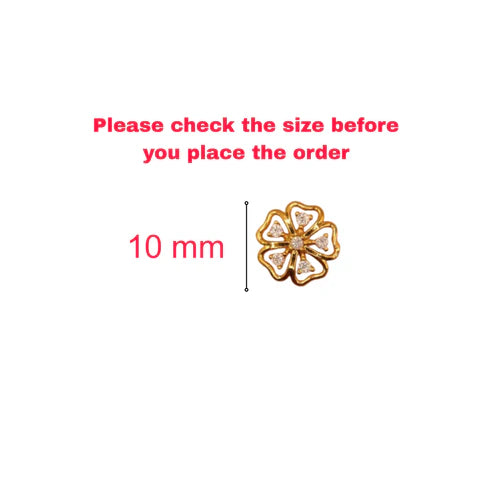 Gold Flower Stud Earrings NVR-0047