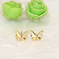 Butterfly Gold Plated Stud Earrings NVR-0051