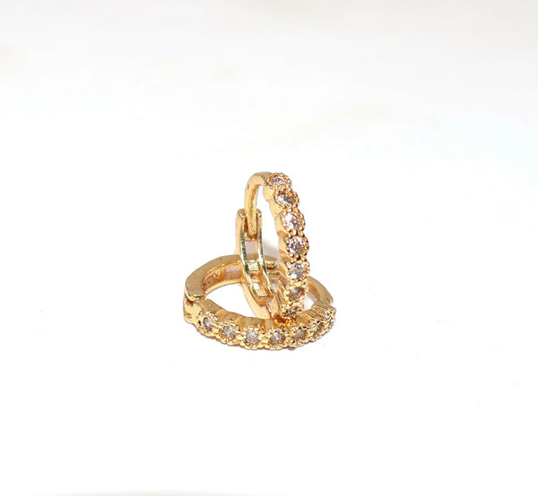 Gold-Plated Crystal Hoop Earrings NVR-0054