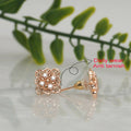 Rose Gold Floral Stud Earrings NVR-0057