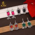 Ethnic Silver-Plated Earrings Set NVR-0062