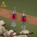 Ethnic Silver-Plated Earrings Set NVR-0062