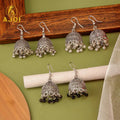 Oxidised Jhumka Earrings Set NVR-0065